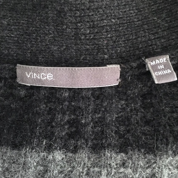 VINCE Black & Dark Gray Front Drape Sweater Size Small - Picture 3 of 9
